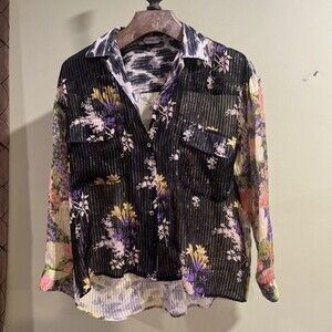 Mantero 1902 Silk Blend Floral Blouse Size XS Made In Italy #1